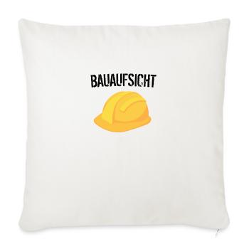 Bauaufsicht Richtfest Hausbau Geschenk - Sofakissenbezug 45 x 45 cm - Naturweiß  - Vorne