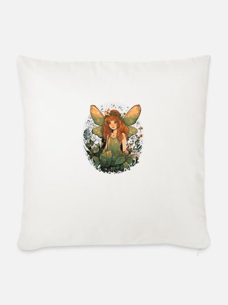 Wald Fee - Sofakissenbezug 45 x 45 cm - Naturweiß