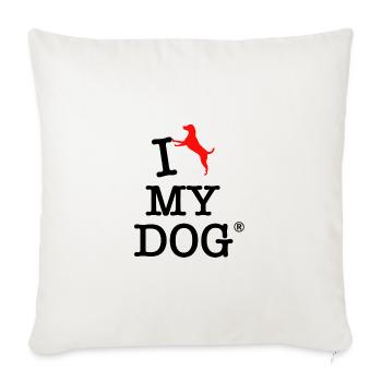I Love my Dog - Housse de coussin décorative 45 x 45 cm - blanc nature - Devant