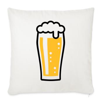 Bierglas (Bier / Willibecher / 2C) - Sofakissenbezug 45 x 45 cm - Naturweiß  - Vorne