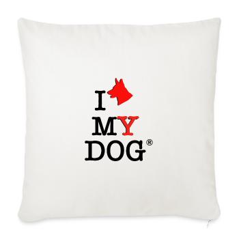I Love my Dog - Housse de coussin décorative 45 x 45 cm - blanc nature - Devant