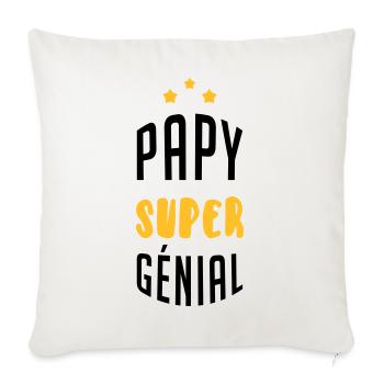 Papy Papi Grand-Père Retraite famille - Housse de coussin décorative 45 x 45 cm - blanc nature - Devant