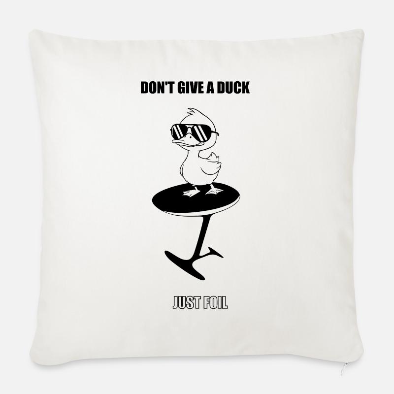 Funny Duck wingfoiling - Sofakissenbezug 45 x 45 cm - Naturweiß 
