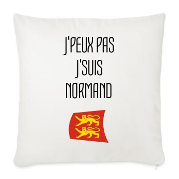 j'peux pas j'suis normand - Normandie - Housse de coussin décorative 45 x 45 cm - blanc nature - Devant