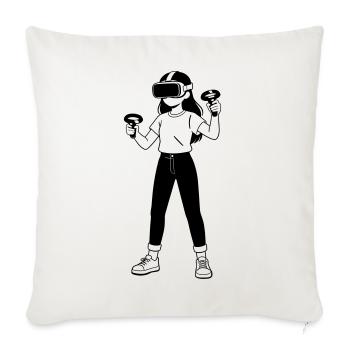 VR Gamer - Housse de coussin décorative 45 x 45 cm - blanc nature - Devant