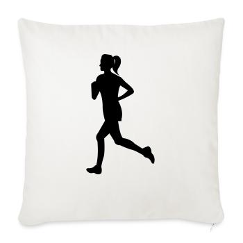 RedSunshineFitness – Running Woman - Sofa pillowcase 17,3'' x 17,3'' (45 x 45 cm) - natural white - Front