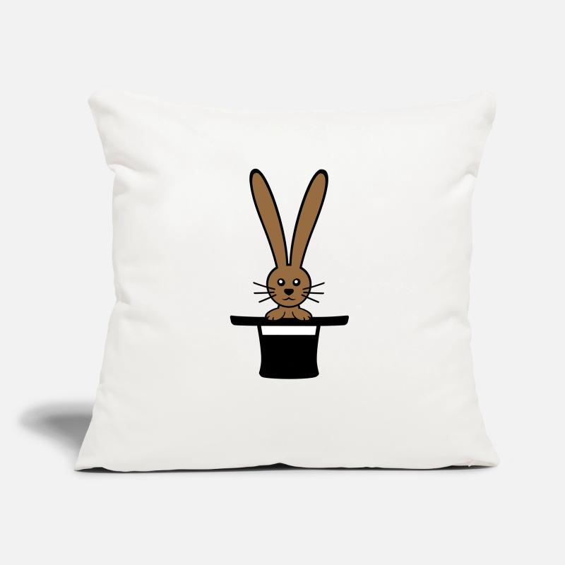 Lapin Chapeau Haut de forme Sorcier Lapin Sorcier Mignon Housse de coussin décorative 45 x 45 cm