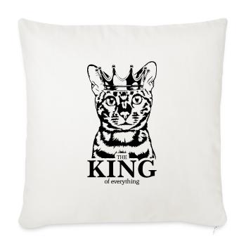 Chat du Bengale Roi de tout Chat Dire Chat - Housse de coussin décorative 45 x 45 cm - blanc nature - Devant