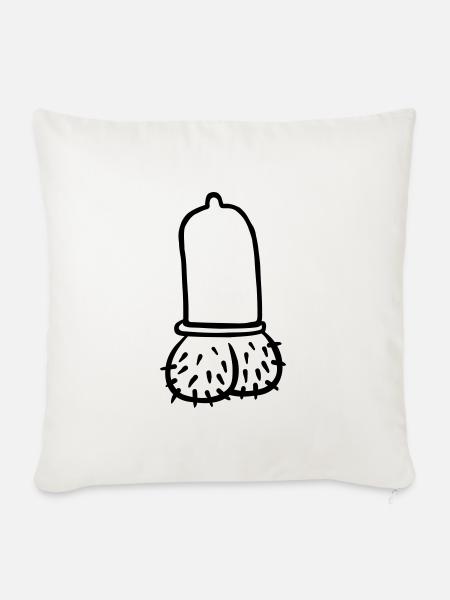 Penis - Sofakissenbezug 45 x 45 cm - Naturweiß 