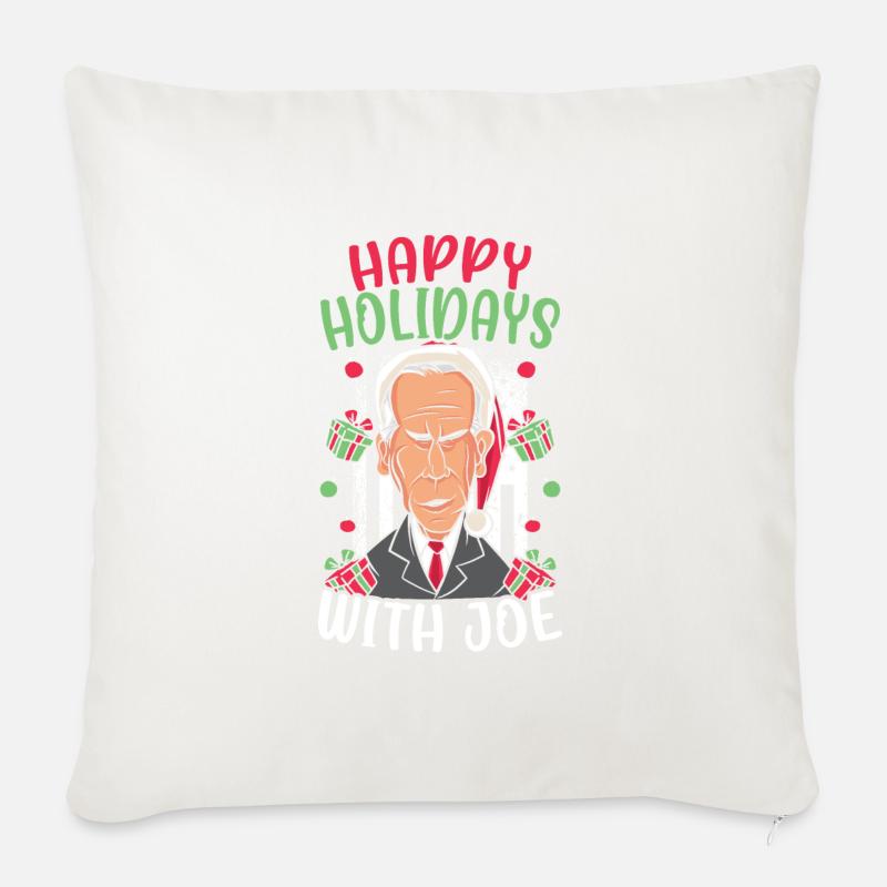 Lustiger Weihnachts-joe - Sofakissenbezug 45 x 45 cm - Naturweiß 