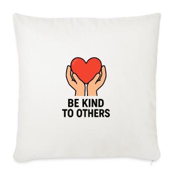 Mains tenant le cœur de bonté - Housse de coussin décorative 45 x 45 cm - blanc nature - Devant