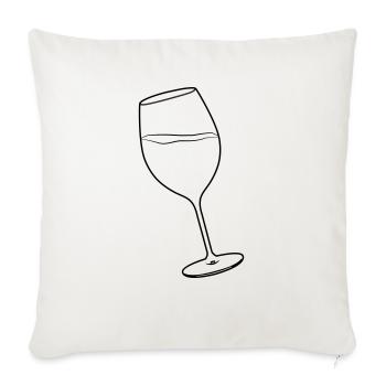 Wine glass - Sofa pillowcase 17,3'' x 17,3'' (45 x 45 cm) - natural white - Front