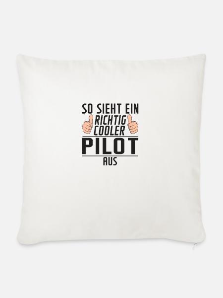 Pilot | Flugzeug | Spruch | Definition Piloten - Sofakissenbezug 45 x 45 cm - Naturweiß 