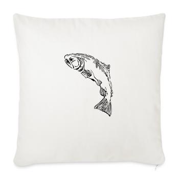 Lachs - Sofakissenbezug 45 x 45 cm - Naturweiß  - Vorne