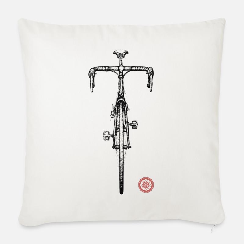 Rennrad  - Sofakissenbezug 45 x 45 cm - Naturweiß 
