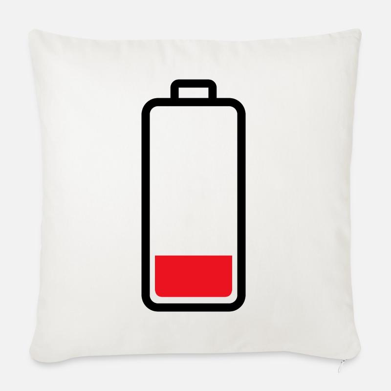 schwache Batterie - Sofakissenbezug 45 x 45 cm - Naturweiß