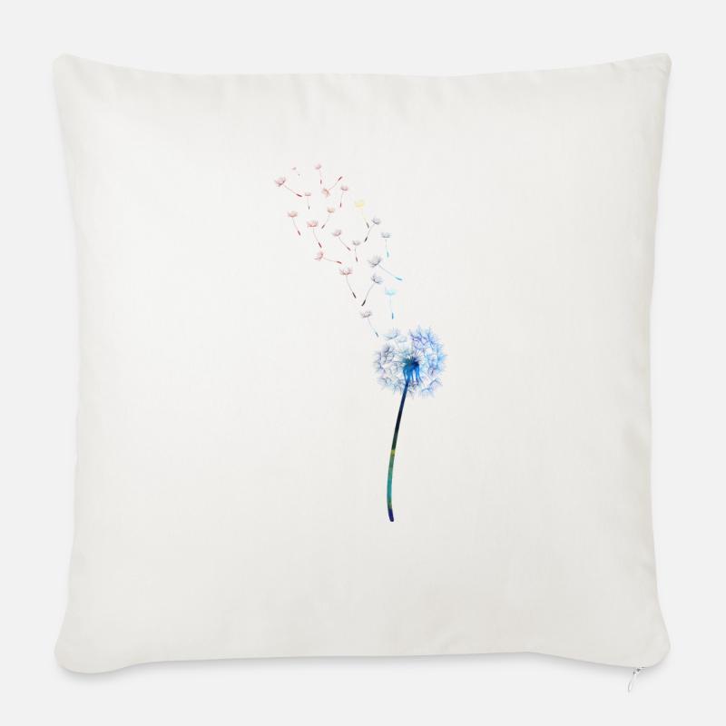 Pusteblume, Löwenzahn, Dandelion, Frühling, Spring - Sofakissenbezug 45 x 45 cm - Naturweiß 