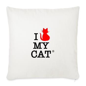 I love my cat - Housse de coussin décorative 45 x 45 cm - blanc nature - Devant
