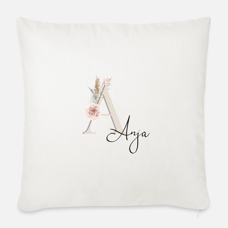 Anja! Name Boho - Sofa pillowcase 17,3'' x 17,3'' (45 x 45 cm) - natural white