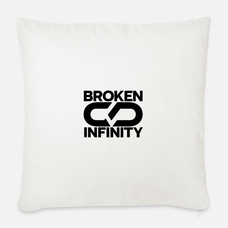 broken_infinity_black - Sofakissenbezug 45 x 45 cm - Naturweiß 