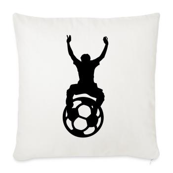 Geschenk ‏ Fußball, WM, EM, Sport, Fan - Sofakissenbezug 45 x 45 cm - Naturweiß  - Vorne