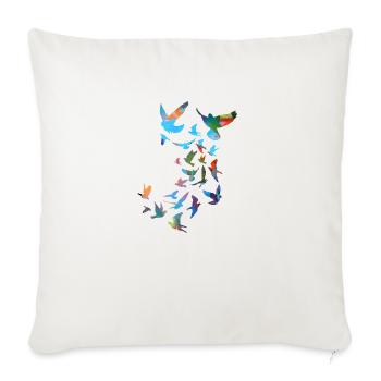 pigeons,deaf,birds,flocks of birds,colorful,graffiti, - Sofa pillowcase 17,3'' x 17,3'' (45 x 45 cm) - natural white - Front