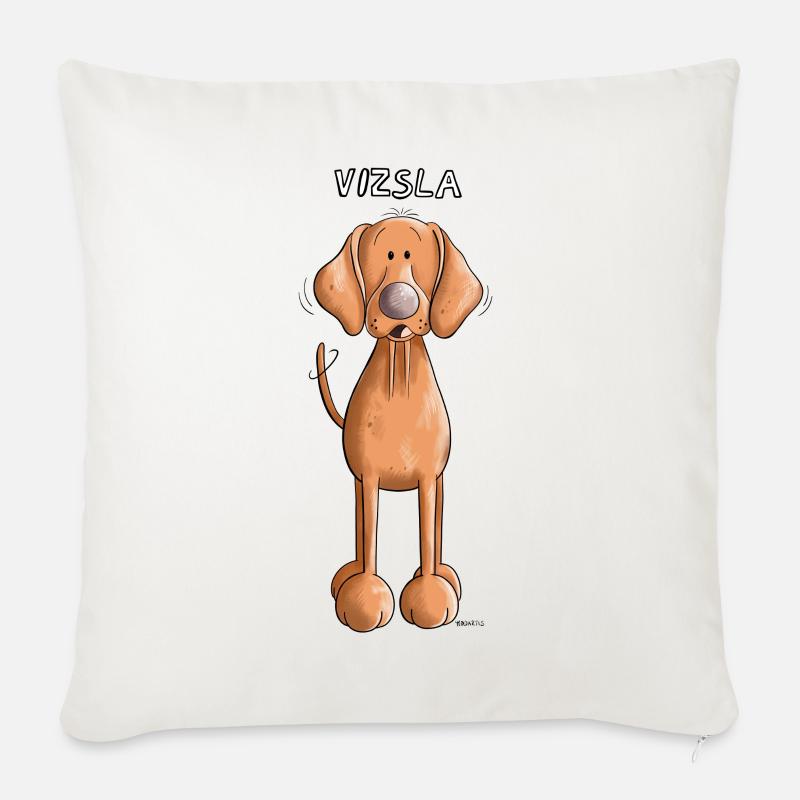 Happy Vizsla - Sofakissenbezug 45 x 45 cm - Naturweiß 