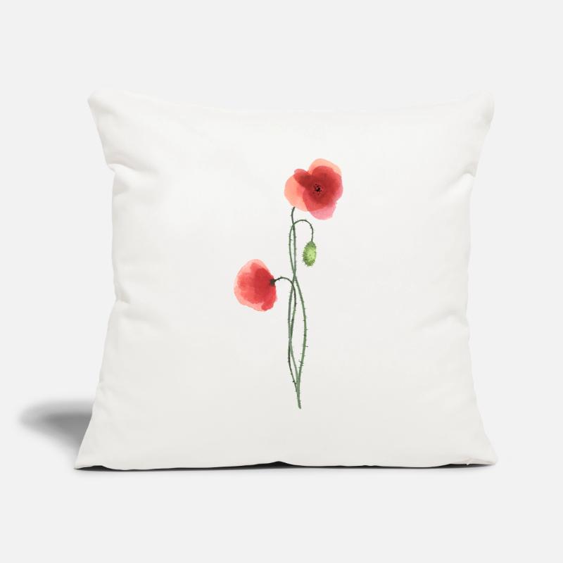 Fleur : coquelicot rouge Housse de coussin décorative 45 x 45 cm