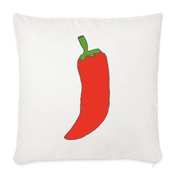 Feurige peperoni - Sofakissenbezug 45 x 45 cm - Naturweiß  - Vorne