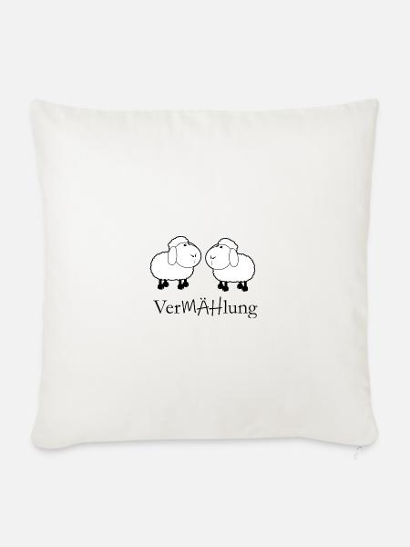 vermählung Schafe Witz - Sofakissenbezug 45 x 45 cm - Naturweiß 