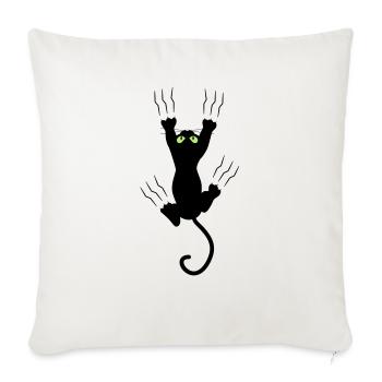 MAUVAIS CHAT NOIR - Housse de coussin décorative 45 x 45 cm - blanc nature - Devant