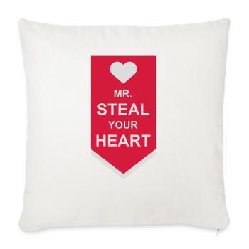 Mr steal your heart - Sofa pillowcase 17,3'' x 17,3'' (45 x 45 cm) - natural white - Front