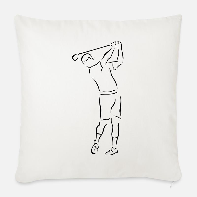 Golf Golfer Golfer Gift - Soffkuddsöverdrag, 45 x 45 cm - naturvit