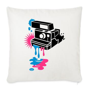 Instant camera - color drips out - - Sofa pillowcase 17,3'' x 17,3'' (45 x 45 cm) - natural white - Front