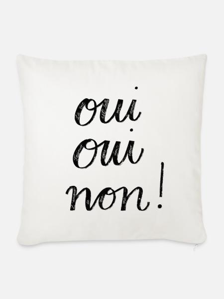 Oui Oui Non! - Sofakissenbezug 45 x 45 cm - Naturweiß