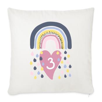 Rainbow 3rd Birthday Children - Sofa pillowcase 17,3'' x 17,3'' (45 x 45 cm) - natural white - Front