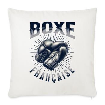Boxe Française, cadeau pour boxeur et boxeuse - Housse de coussin décorative 45 x 45 cm - blanc nature - Devant