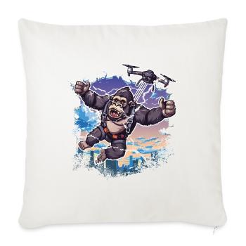 Gorilla Drohne Kinder lustig - Sofakissenbezug 45 x 45 cm - Naturweiß  - Vorne