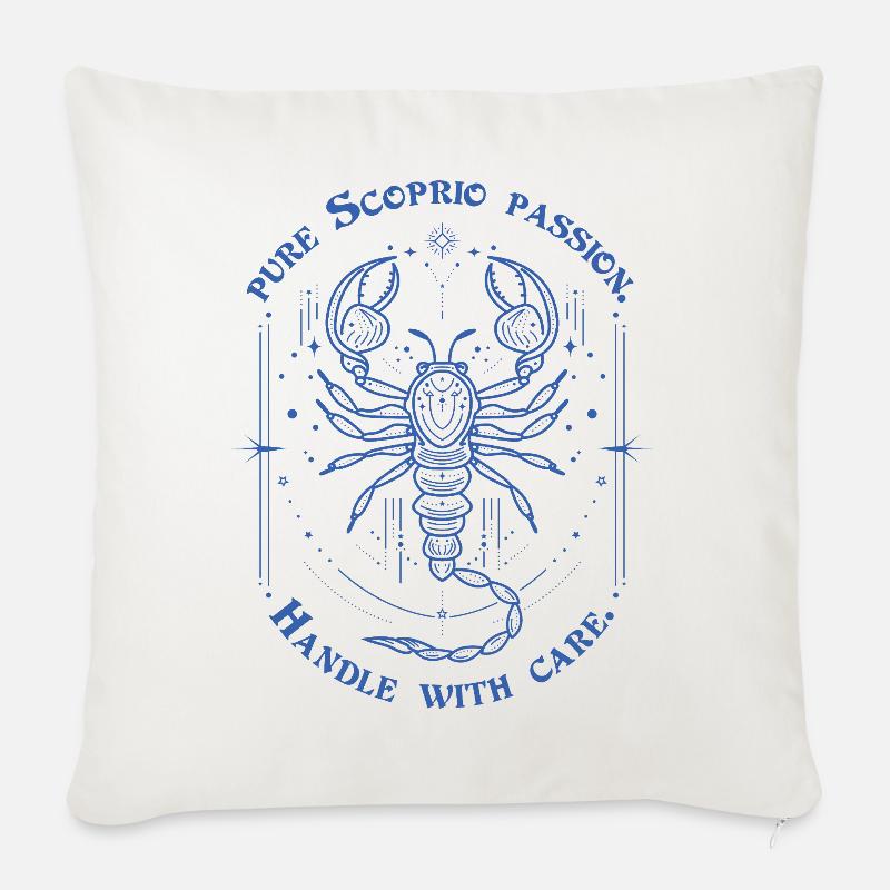Skorpion Leidenschaft Sternzeichen Geschenk Astrologie Kunst - Sofakissenbezug 45 x 45 cm - Naturweiß