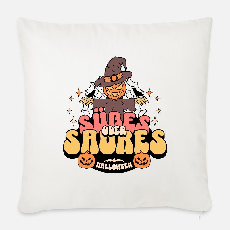 Süßes oder Saures - Sofakissenbezug 45 x 45 cm - Naturweiß 