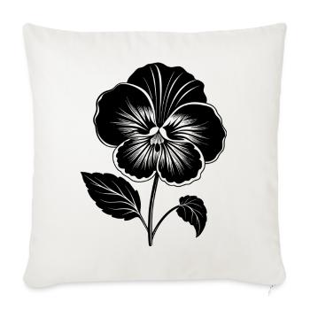 Stiefmütterchenblüte - Sofakissenbezug 45 x 45 cm - Naturweiß  - Vorne