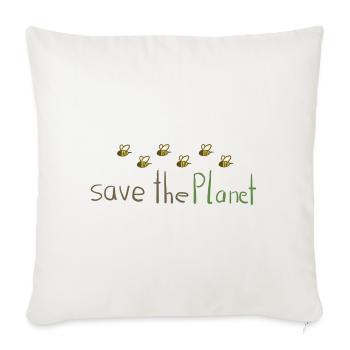save the planet bees nature conservation climate protection - Sofa pillowcase 17,3'' x 17,3'' (45 x 45 cm) - natural white - Front