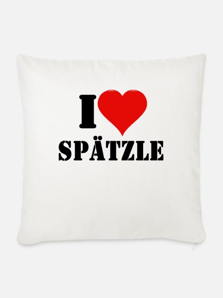 I Love Spaetzle - Sofakissenbezug 45 x 45 cm - Naturweiß