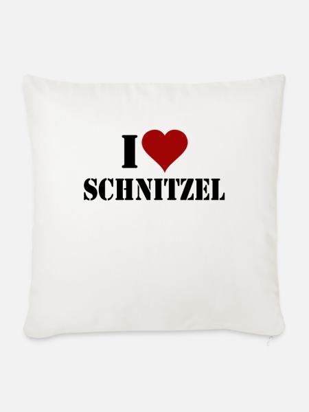 I Love Schnitzel - Sofakissenbezug 45 x 45 cm - Naturweiß