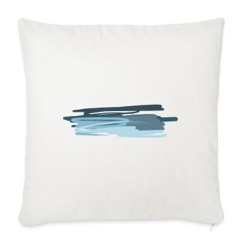blue lines strokes line stroke - Sofa pillowcase 17,3'' x 17,3'' (45 x 45 cm) - natural white - Front