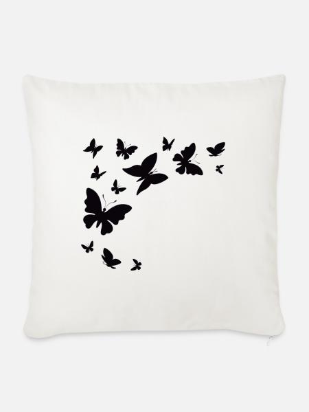 schmetterlinge - Sofakissenbezug 45 x 45 cm - Naturweiß 