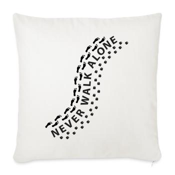 Alpaca Lama Hoof Track Footprint Never walk alone - Sofa pillowcase 17,3'' x 17,3'' (45 x 45 cm) - natural white - Front