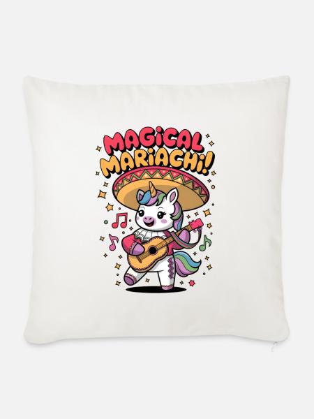 Magische Mariachi - Sofakissenbezug 45 x 45 cm - Naturweiß 