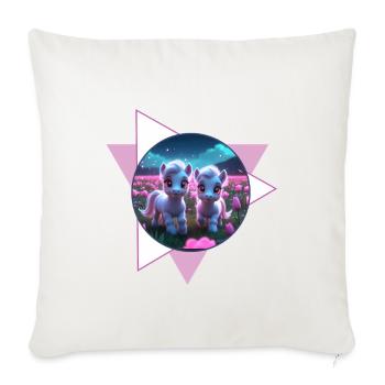 Two cute ponies - Sofa pillowcase 17,3'' x 17,3'' (45 x 45 cm) - natural white - Front
