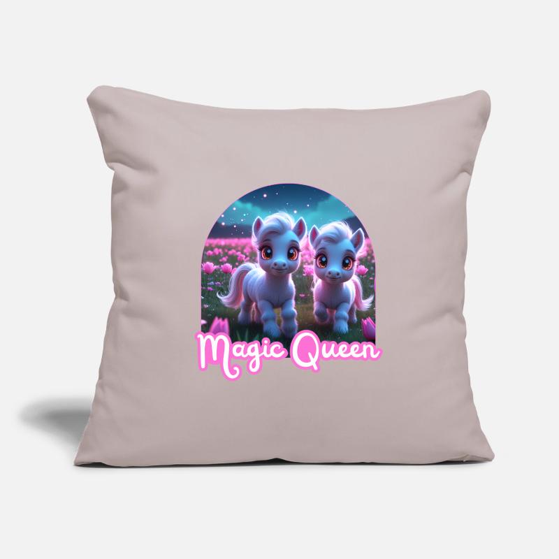 Zwei süße Ponys - Magic Queen Sofakissenbezug 45 x 45 cm